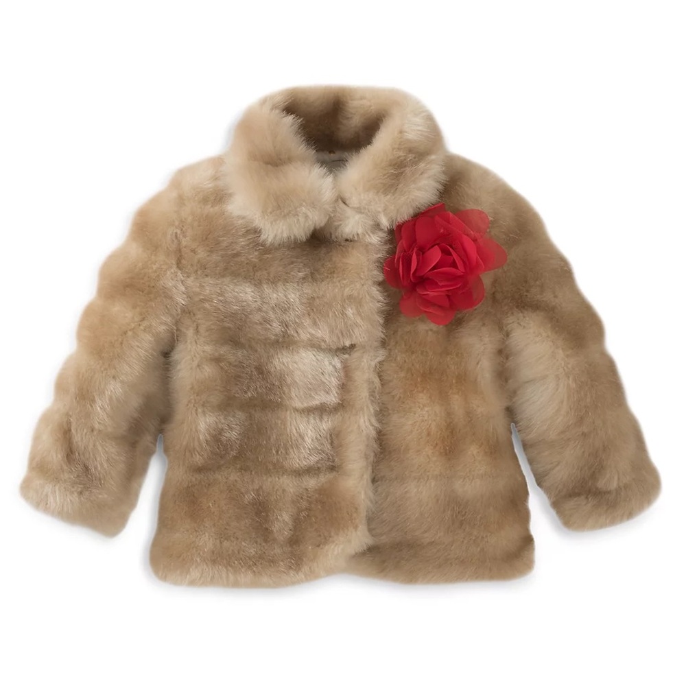 Kate Spade New York Girls' Faux-Mink Coat-Baby Kids